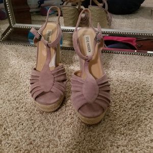 Beige Steve Madden wedge shoes